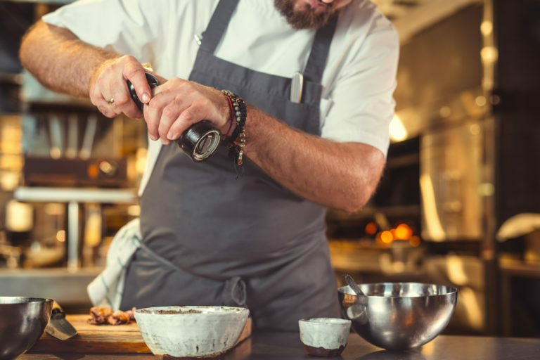 a person cooking food