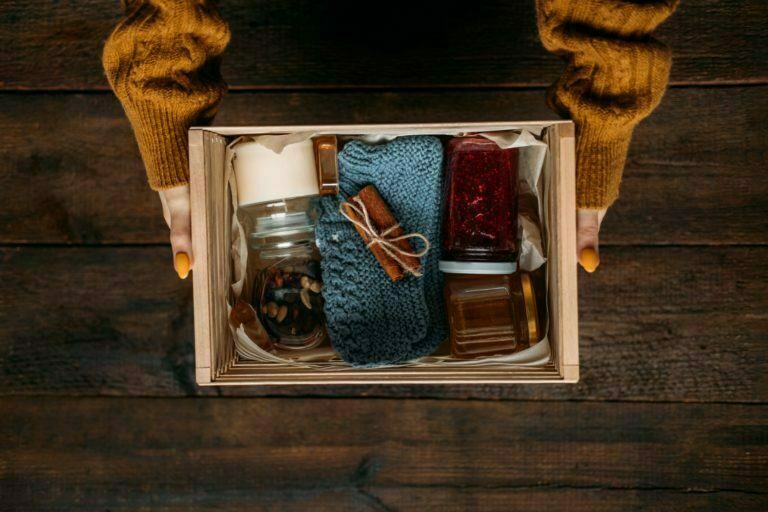 a box with a pair of shoes and a pair of shoes