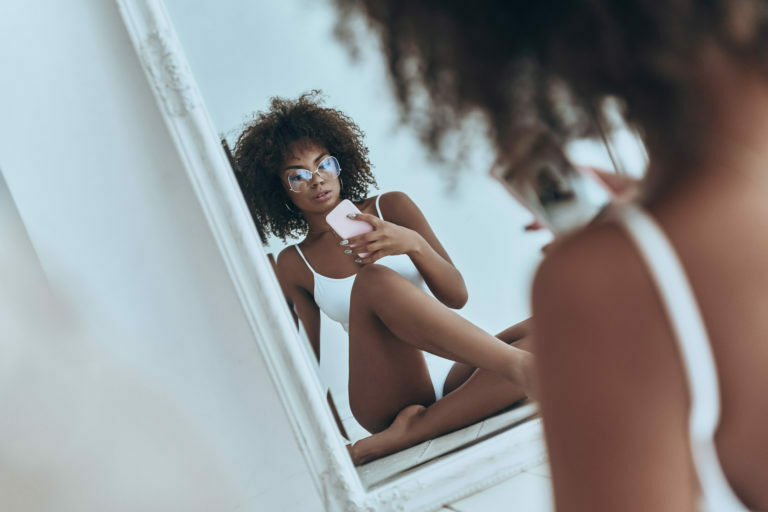a woman in a bikini