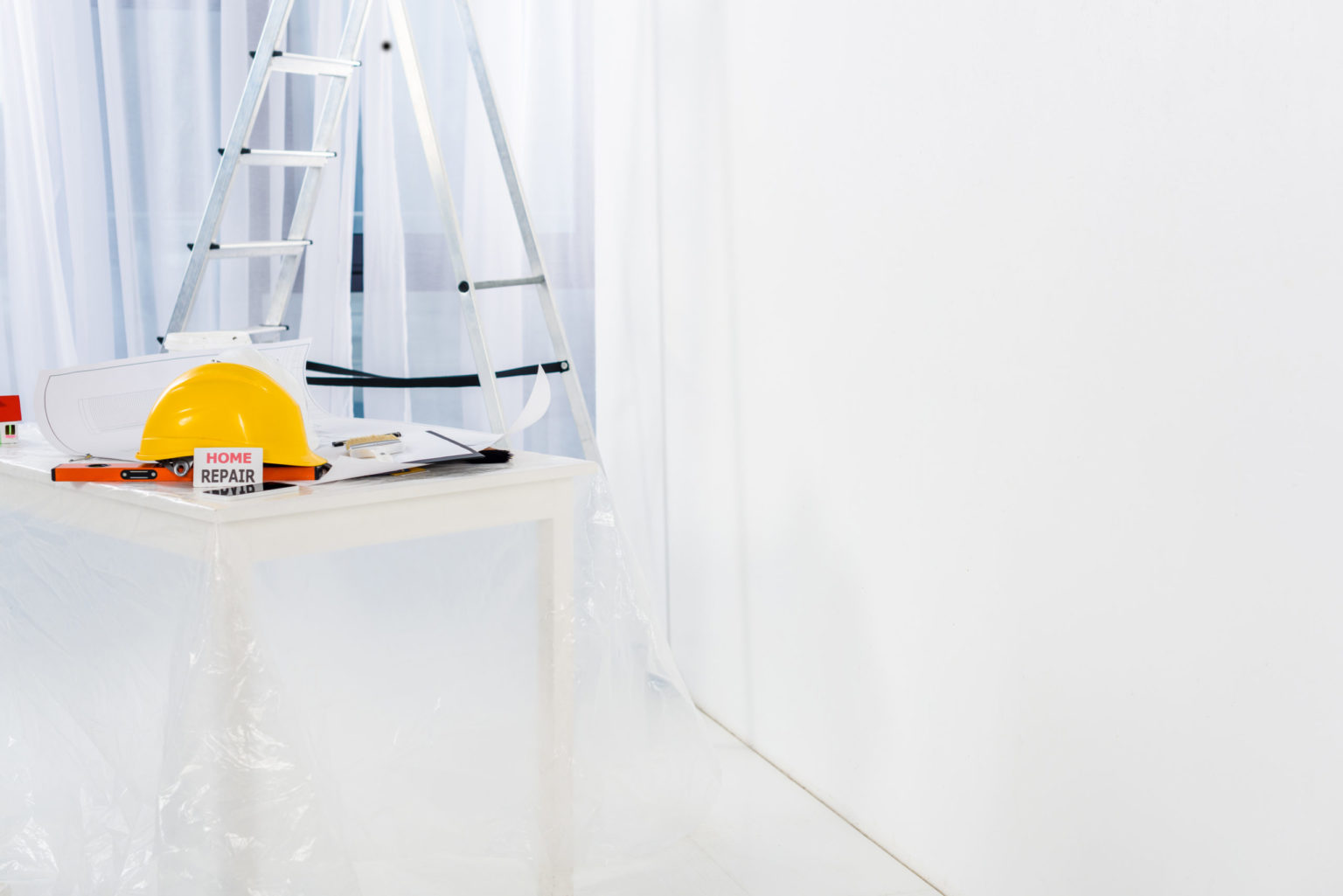 a white table with a black wire