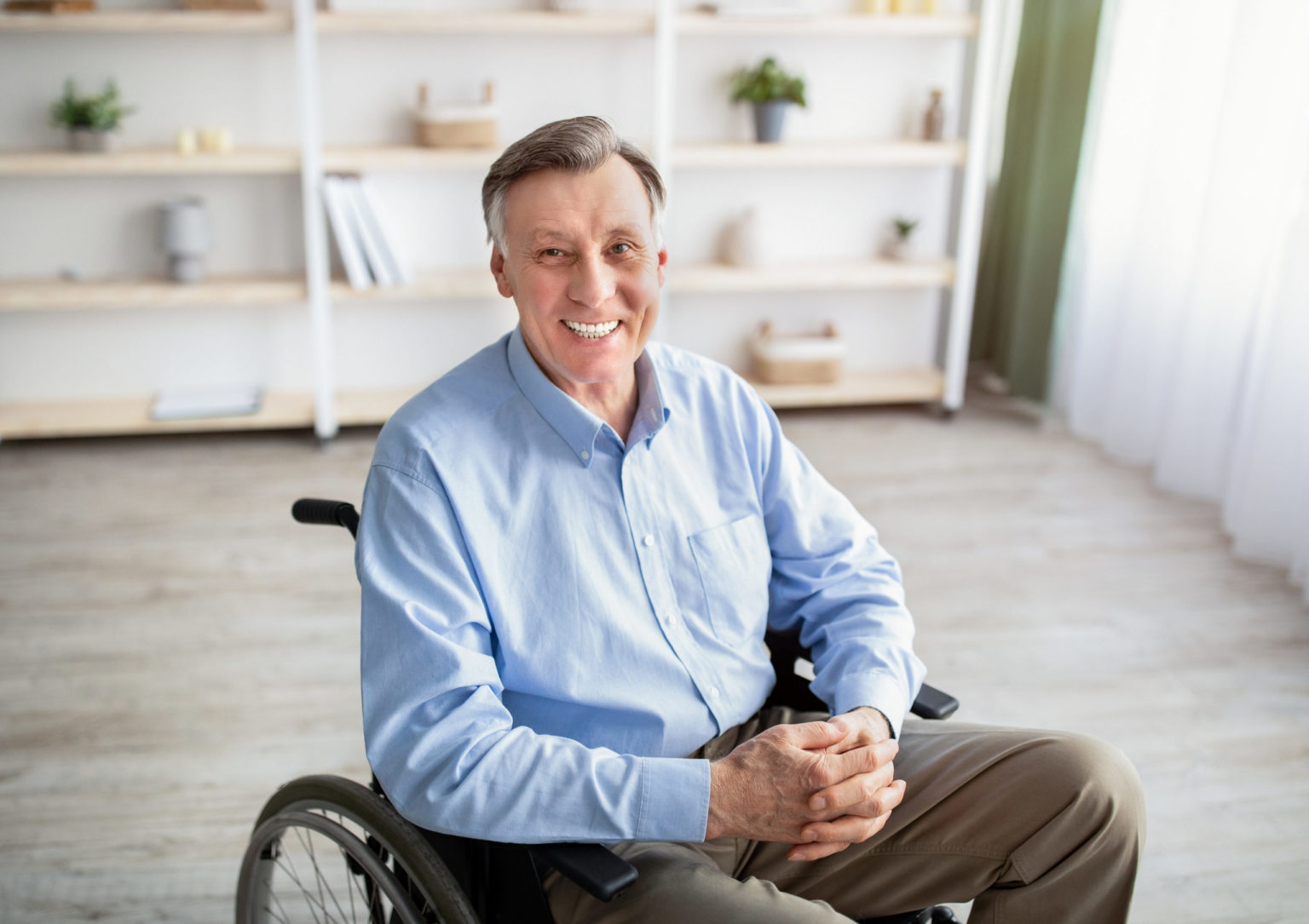 a person sitting in a wheelchair
