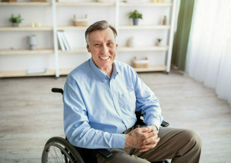 a person sitting in a wheelchair